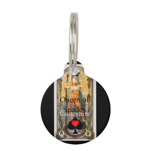 Médaillon Pour Animaux Carte Tarot Reine des pique Thunder_Cove