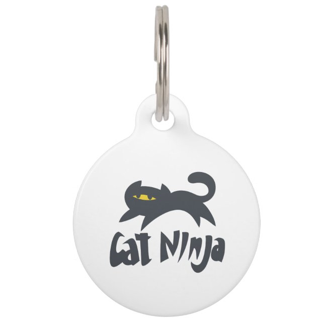 Médaillon Pour Animaux Cat ninja - Choisir la couleur arrière - plan (Devant)