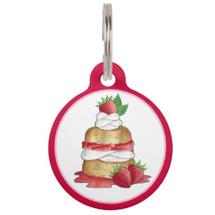 Médaillon Pour Animaux Câteau de pâtisserie aux fraises Dessert Fraises
