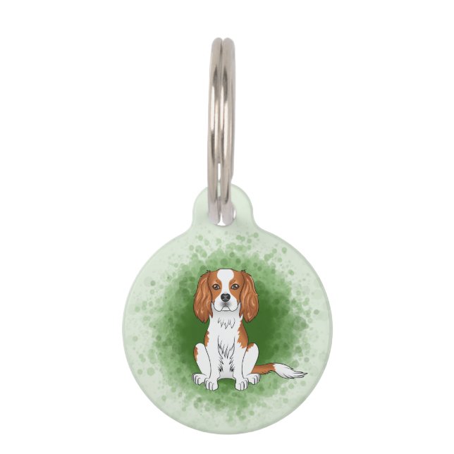 Médaillon Pour Animaux Cavalier King Charles Spaniel Blenheim sur fond ve (Devant)