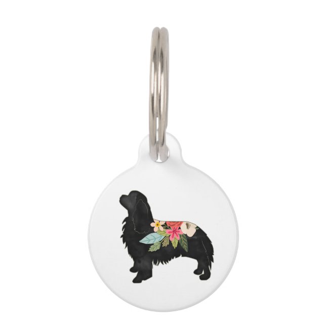 Médaillon Pour Animaux Cavalier King Charles Spaniel Floral Bohème (Devant)
