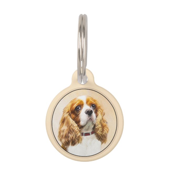Médaillon Pour Animaux Cavalier King Charles Spaniel Peinture originale (Devant)