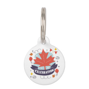 Médaillon Pour Animaux Célébration festive de la feuille d'érable