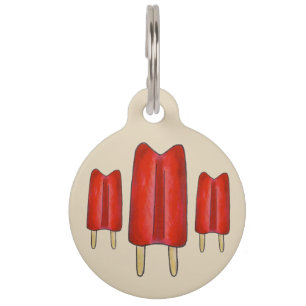Médaillon Pour Animaux Cerise Rouge Popsicle Twin Pop Ice Lolly Lollies