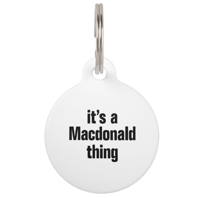 Médaillon Pour Animaux c'est un truc macdonald (Devant)