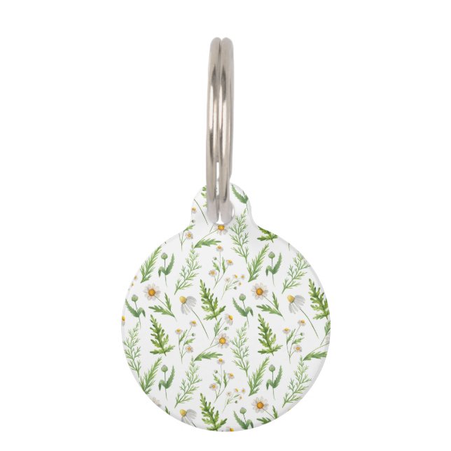 Médaillon Pour Animaux Chamomile Fleur Botanique Rustique Motif (Devant)