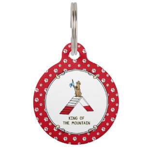 Médaillon Pour Animaux Champion roi de l'agilité canine montagne drôle