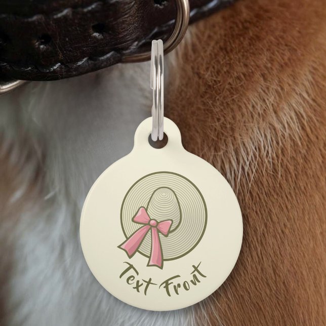 Médaillon Pour Animaux Chapeau à large bord jaune (Créateur téléchargé)