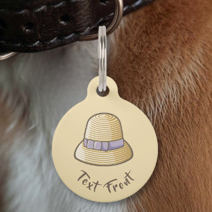 Médaillon Pour Animaux Chapeau Cloche Beige