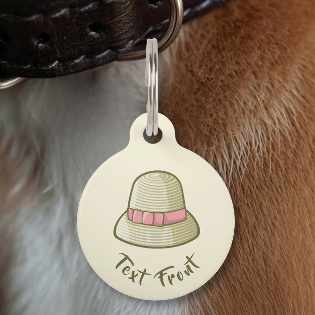 Médaillon Pour Animaux Chapeau Cloche Jaune (Créateur téléchargé)