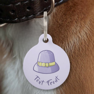 Médaillon Pour Animaux Chapeau Cloche Lilas