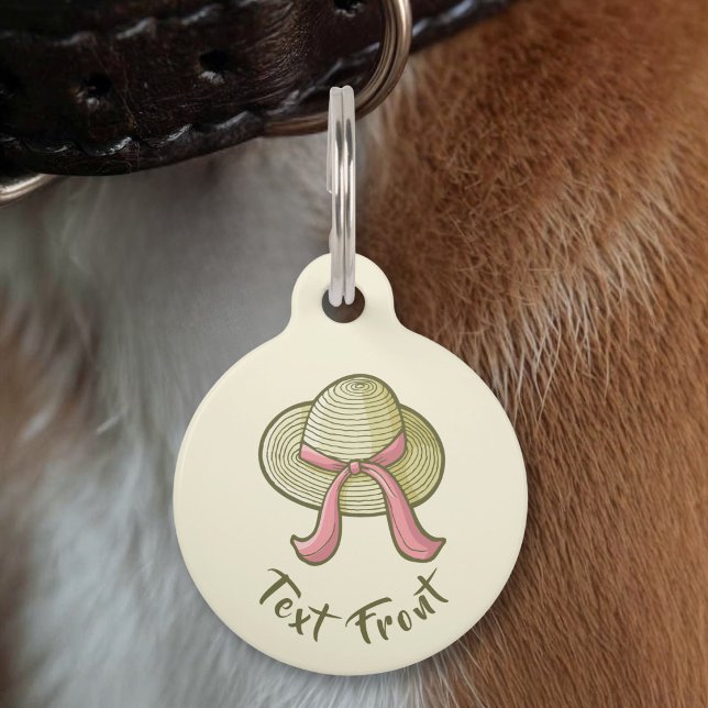 Médaillon Pour Animaux Chapeau de paille jaune (Créateur téléchargé)