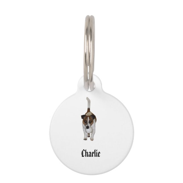 Médaillon Pour Animaux Charlie le Fox Terrier, (Devant)