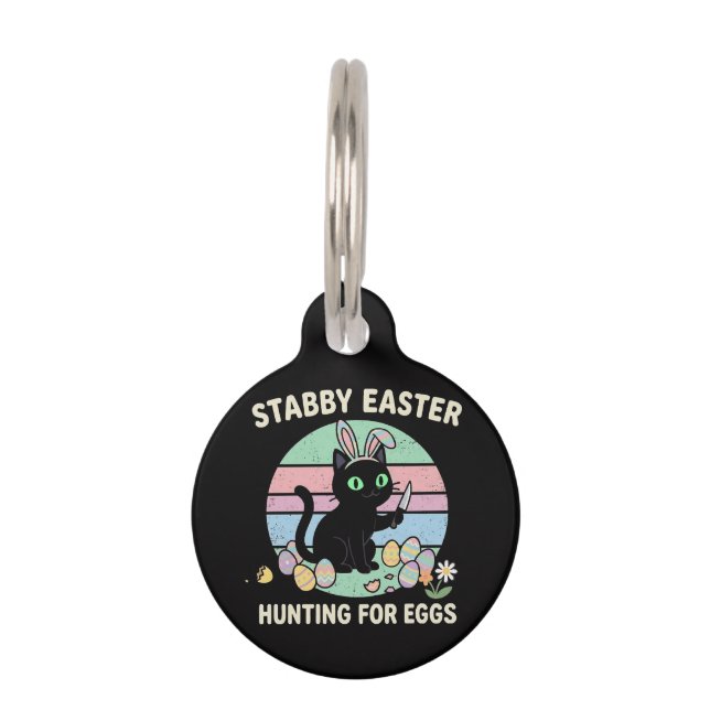 Médaillon Pour Animaux Chasse de Pâques aux œufs Chat drôle (Devant)