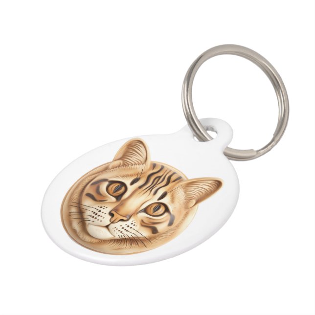 Médaillon Pour Animaux Chat Bengal 3D Inspiré (Côté )