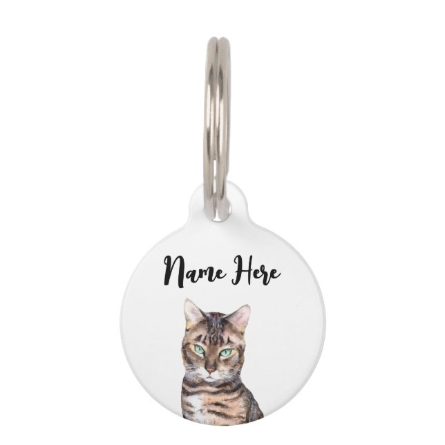 Médaillon Pour Animaux Chat Bengal drôle (Devant)