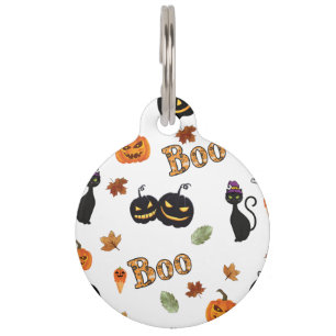 Médaillon Pour Animaux Chat Boo Halloween