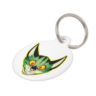Médaillon Pour Animaux Chat Chien Tag Cartoon Fluorescent