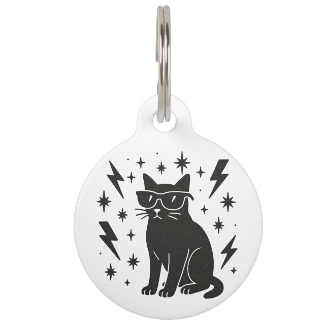 Médaillon Pour Animaux Chat cool (Devant)