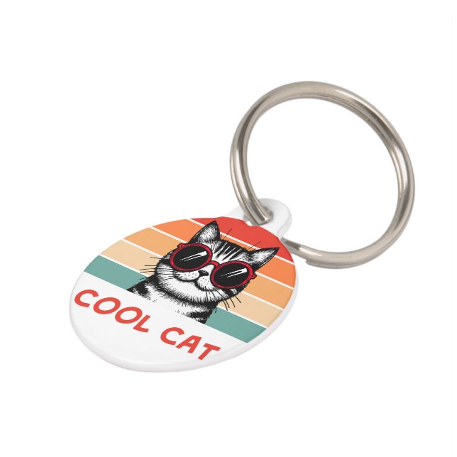 Médaillon Pour Animaux Chat cool 2 (Côté )