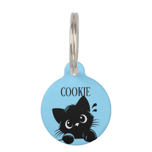 Médaillon Pour Animaux Chat Curieux Personnalisé