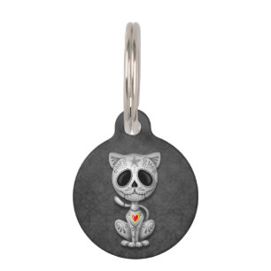 Médaillon Pour Animaux Chat de chaton à sucre Zombie gris