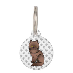 Médaillon Pour Animaux Chat de dessin animé mignon Persan au Chocolat & I
