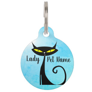 Médaillon Pour Animaux Chat de dessin sophistiqué et élégant