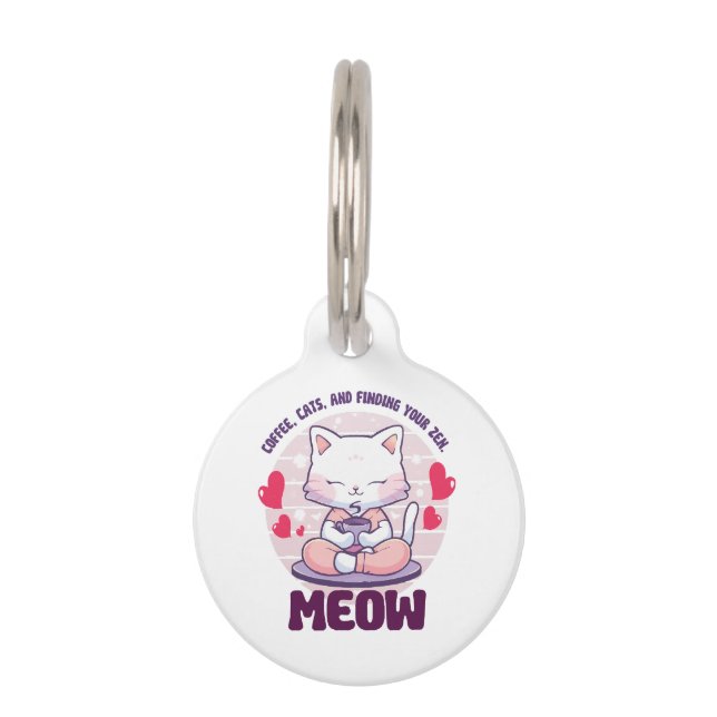 Médaillon Pour Animaux Chat de méditation - Chat kawaii (Devant)