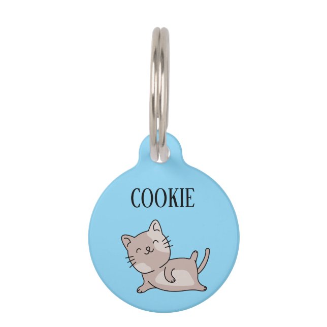 Médaillon Pour Animaux Chat en exercice personnalisé  (Devant)