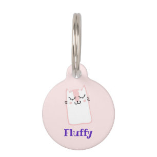 Médaillon Pour Animaux Chat Kitty Dormant rose