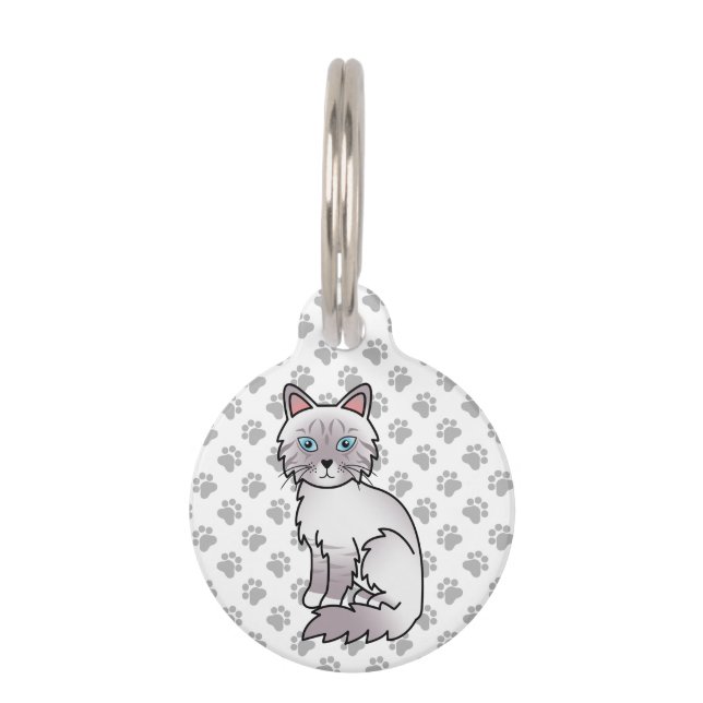 Médaillon Pour Animaux Chat Lilac Point Tabby Birman/Ragdoll et informati (Devant)