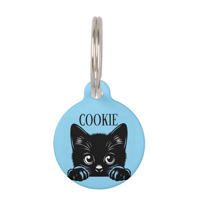 Médaillon Pour Animaux Chat mignon qui regarde Personnalisé  (Devant)