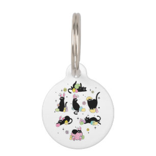 Médaillon Pour Animaux Chat noir avec œufs de lapin