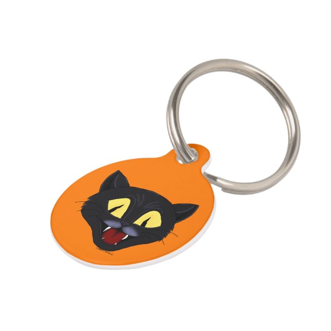 Médaillon Pour Animaux Chat noir Halloween (Côté )