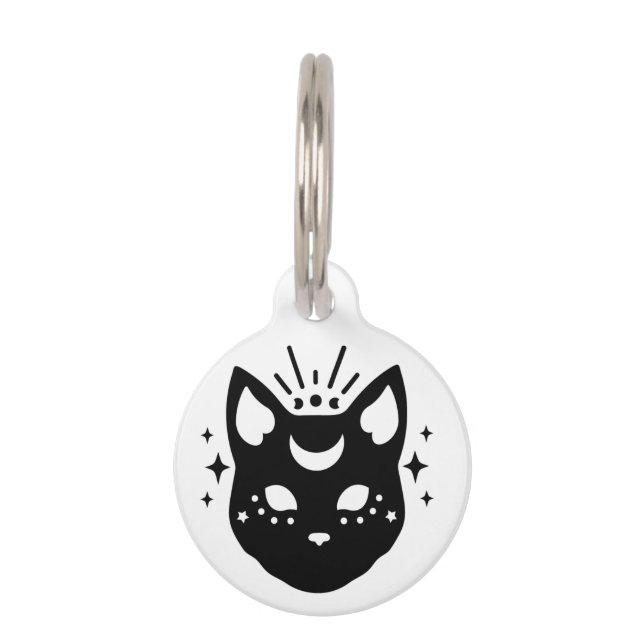 Médaillon Pour Animaux Chat noir mystique (Devant)