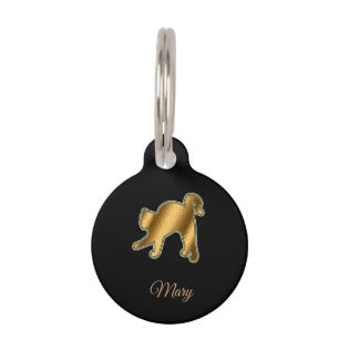 Médaillon Pour Animaux Chat noir or moderne