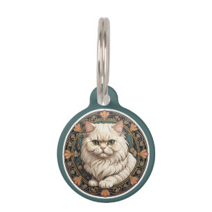 Médaillon Pour Animaux Chat Persan Art Nouveau Personnaliser