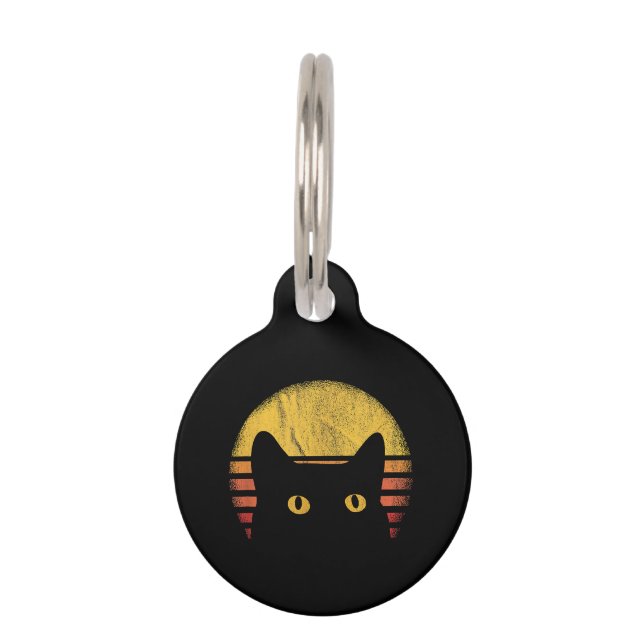 Médaillon Pour Animaux Chat Rétro Vintage (Devant)