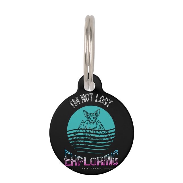 Médaillon Pour Animaux Chat Sphynx Drôle Personnalisé  (Devant)