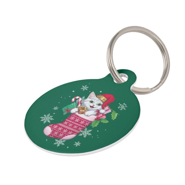 Médaillon Pour Animaux Chats Amoureux Noël Amusant Chats Propriétaire (Côté )