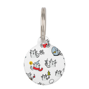 Médaillon Pour Animaux Chats drôles, lait et magie.