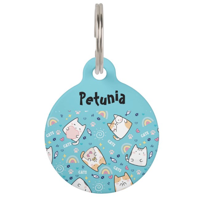 Médaillon Pour Animaux Chats Kitty Mignons Motif Fantaisiste (Devant)