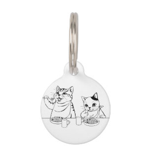 Médaillon Pour Animaux Chats mangeant idiot drôle absurde mignon de
