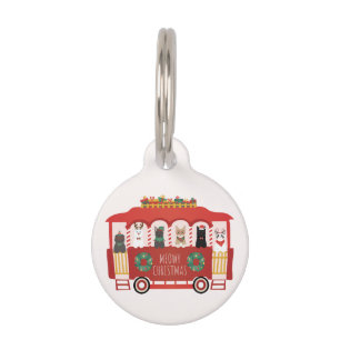 Médaillon Pour Animaux Chats Noël Trolly Meowy Noël