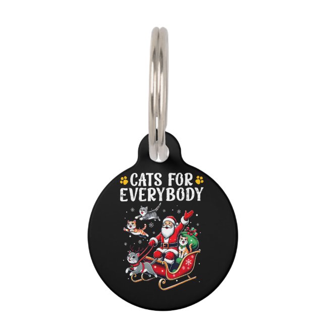 Médaillon Pour Animaux Chats pour tous Noël Chat drôle (Devant)