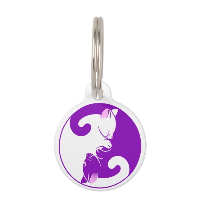 Médaillon Pour Animaux Chats Yin Yang (Devant)