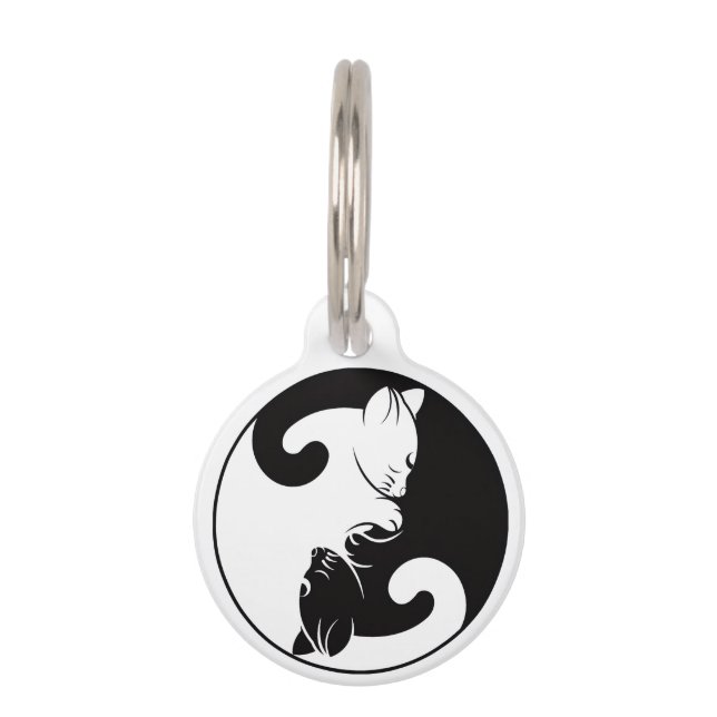 Médaillon Pour Animaux Chats Yin Yang (Devant)