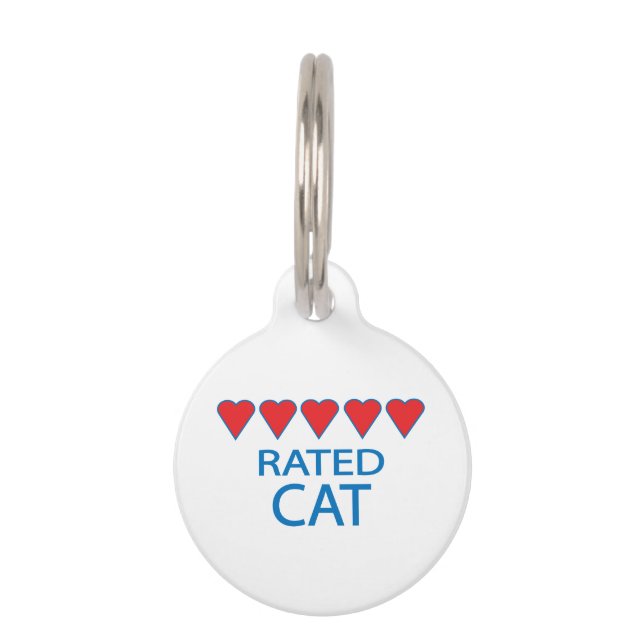 Médaillon Pour Animaux Chatte aux cinq cœurs (Devant)