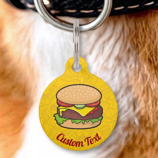 Médaillon Pour Animaux Cheeseburger (Créateur téléchargé)
